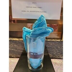 Vintage Simca Oceane Mobil Oil Drinking Glass - Promotional - Pegasus nr